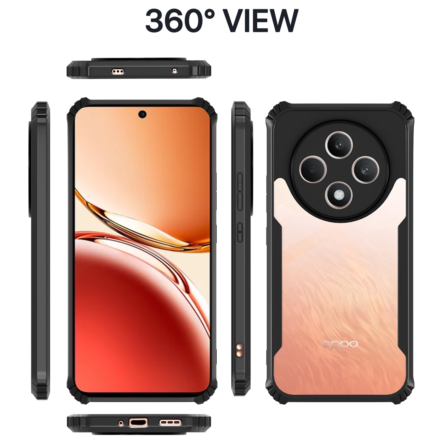 Pikkme Oppo Reno 12F 5G Eagle Back Cover (Black)