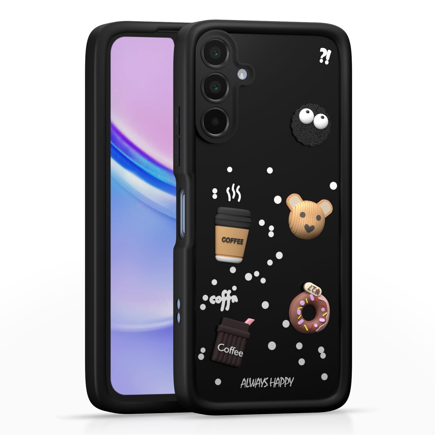 Pikkme  sama155g Cute Fun Cartoon 3D Bear Silicone Back Cover - Black