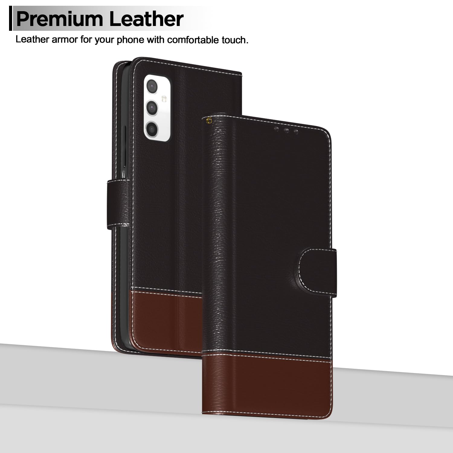 Pikkme coffee & brown Magnetic flip case for Samsung M52 5G – photo 2