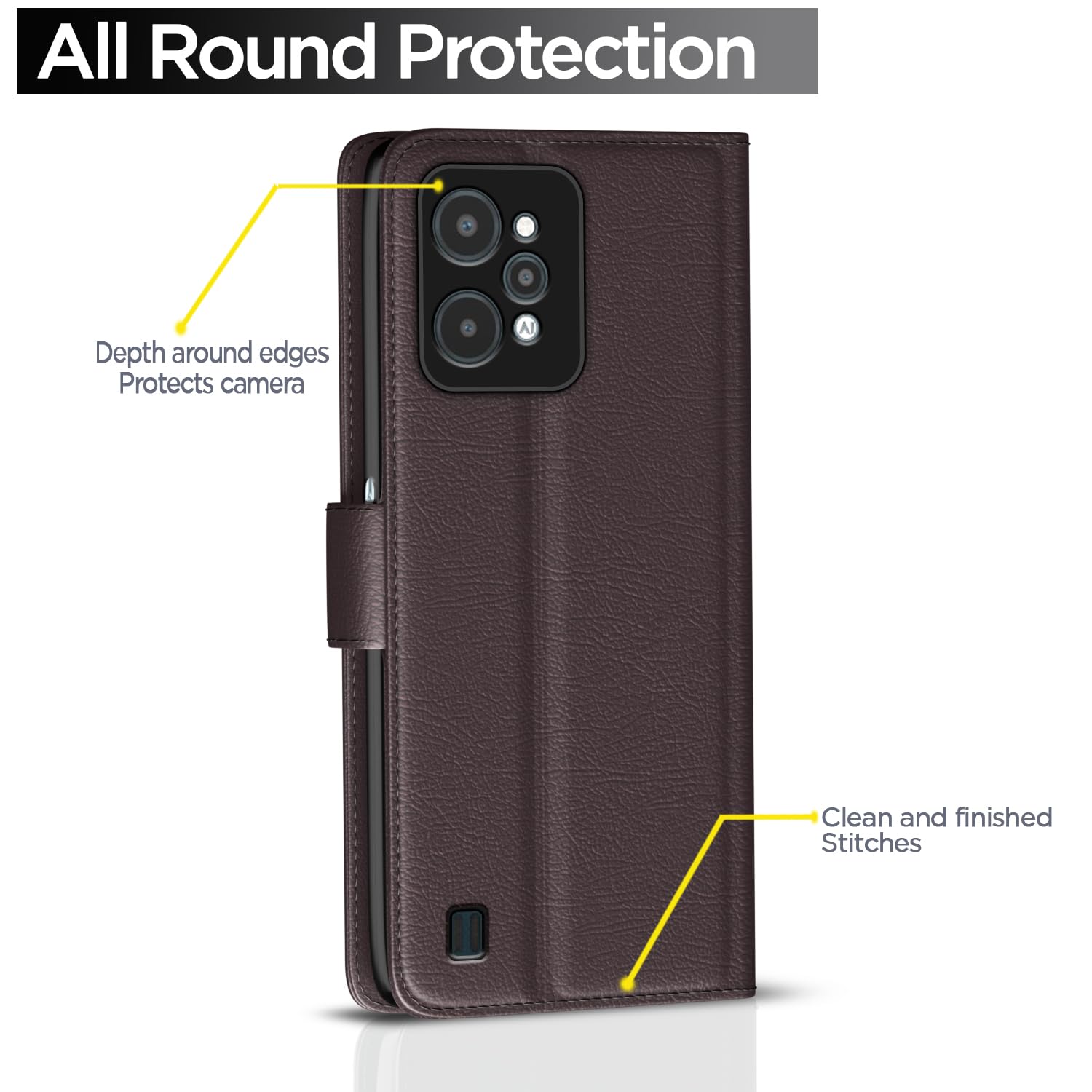 Pikkme Realme C31 Wallet coffee flip case – photo 4