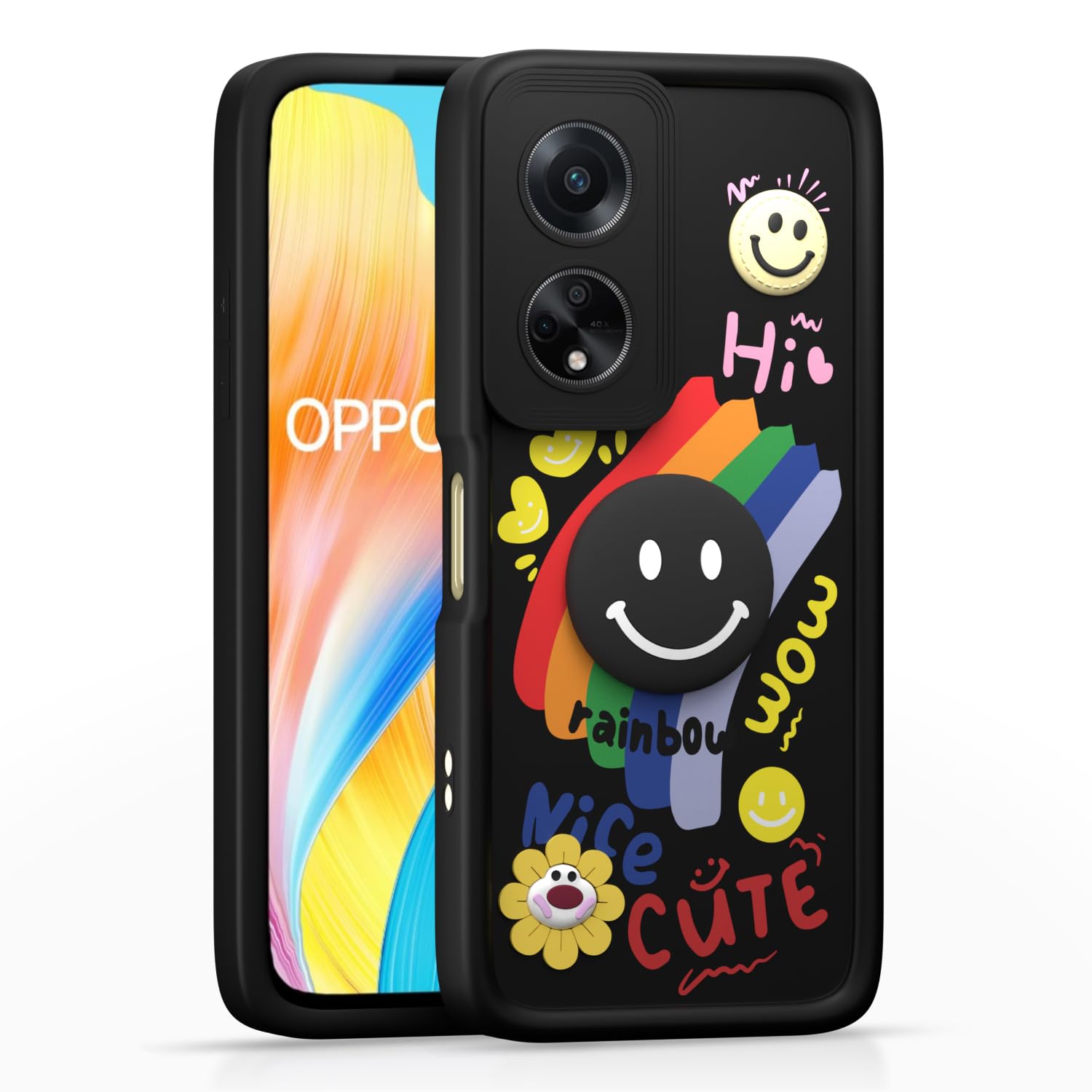 Pikkme Oppo F23 5G Soft Silicone black mobile back cover