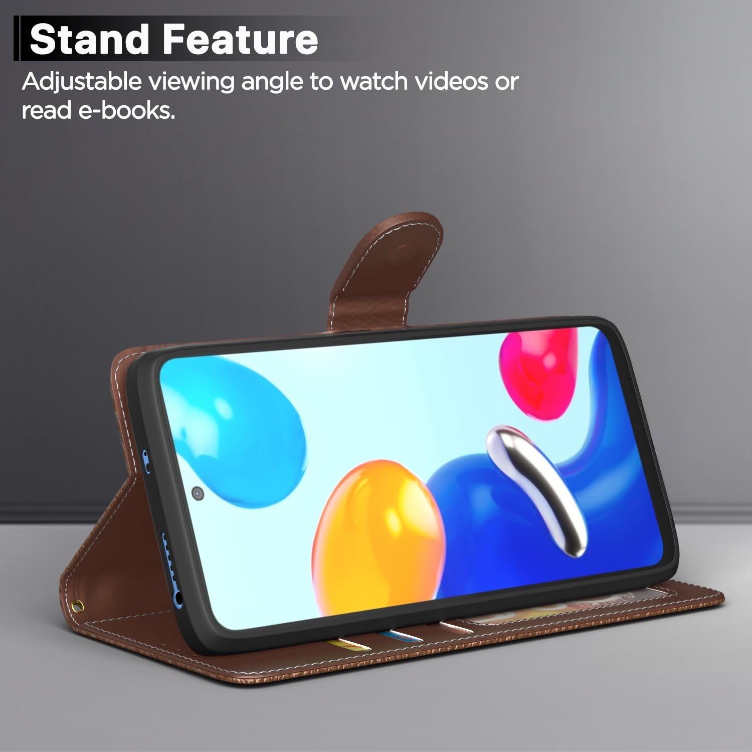 Pikkme tan Wallet flip cover for Redmi Note 11/Note 11s – photo 3