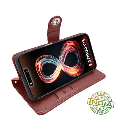 Pikkme Infinix Smart 8 brown mobile flip cover – photo 5