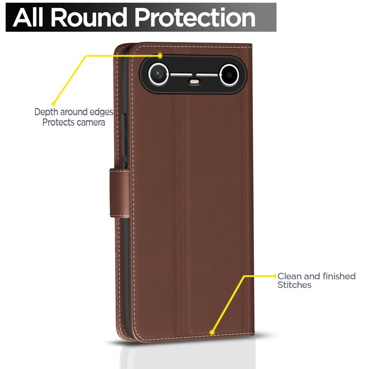 Tecno Pova Wallet mobile flip cover in tan by Pikkme – photo 4