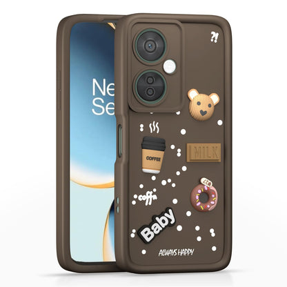 Pikkme OnePlus Nord CE 3 Lite 5G / OnePlus Nord N30 5G  Cute Fun Cartoon 3D Bear Coffee Back Cover (Brown)
