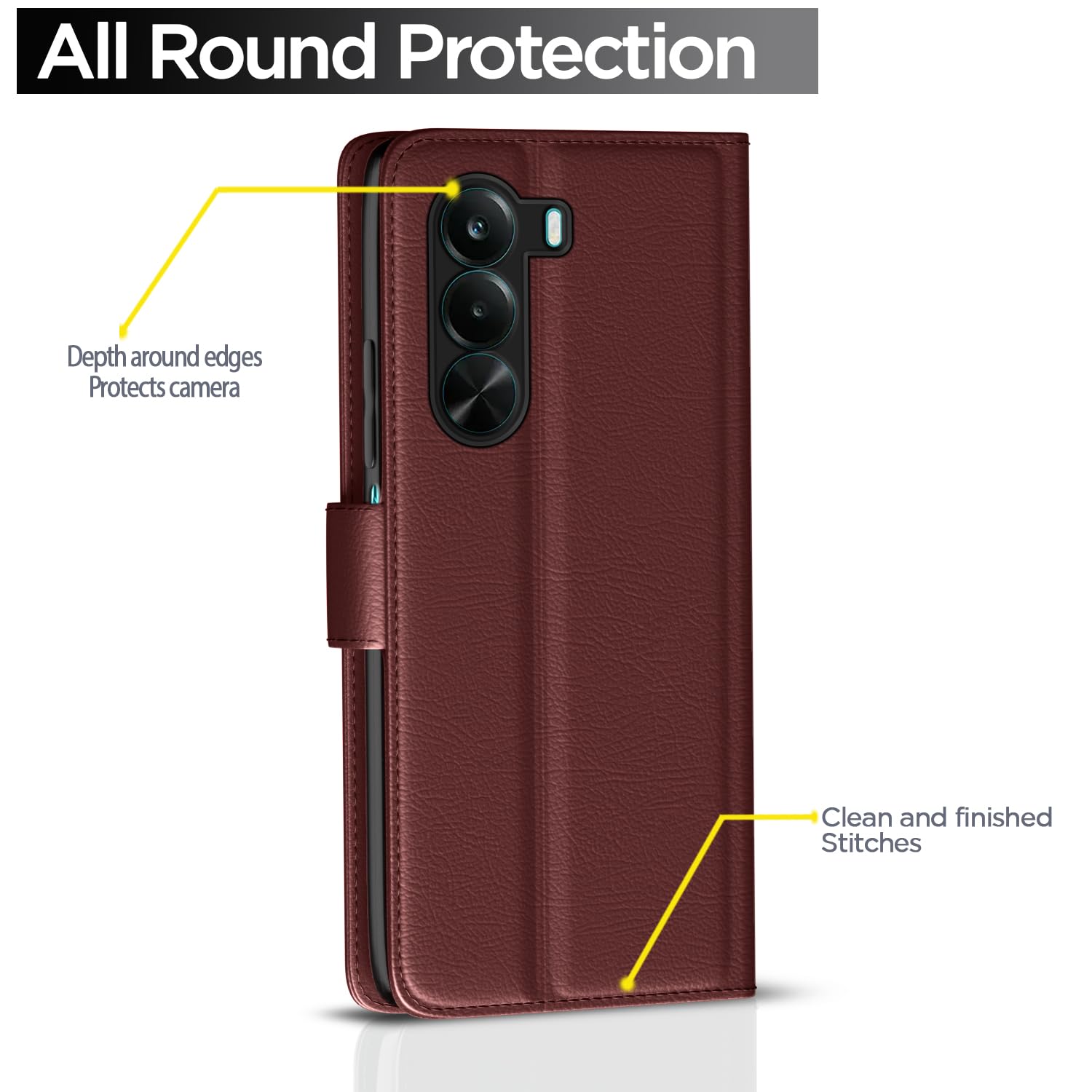 Pikkme brown Wallet mobile flip cover for Realme P4x 5G – photo 4