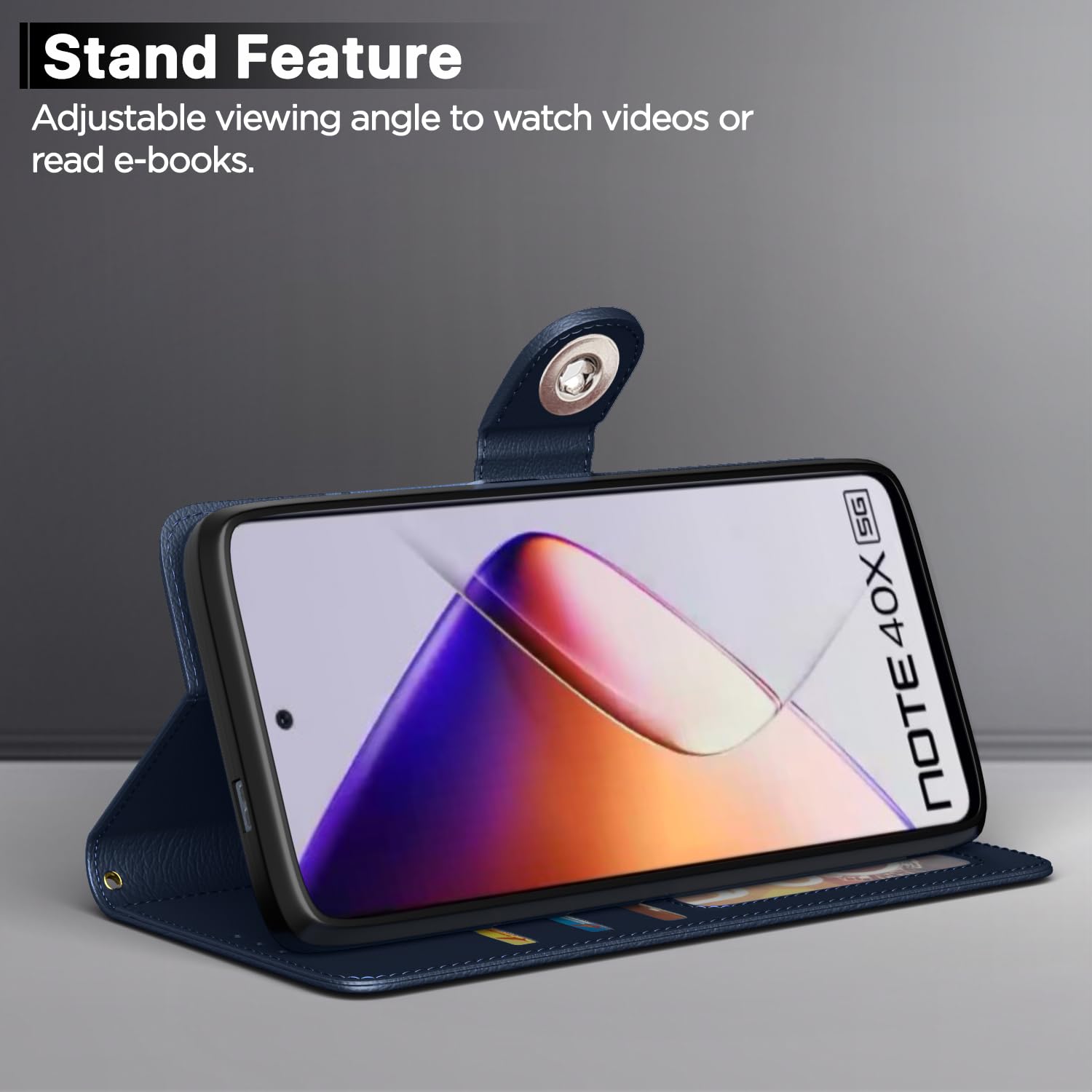 Infinix Note 40X 5G Button flip cover in blue by Pikkme – photo 3