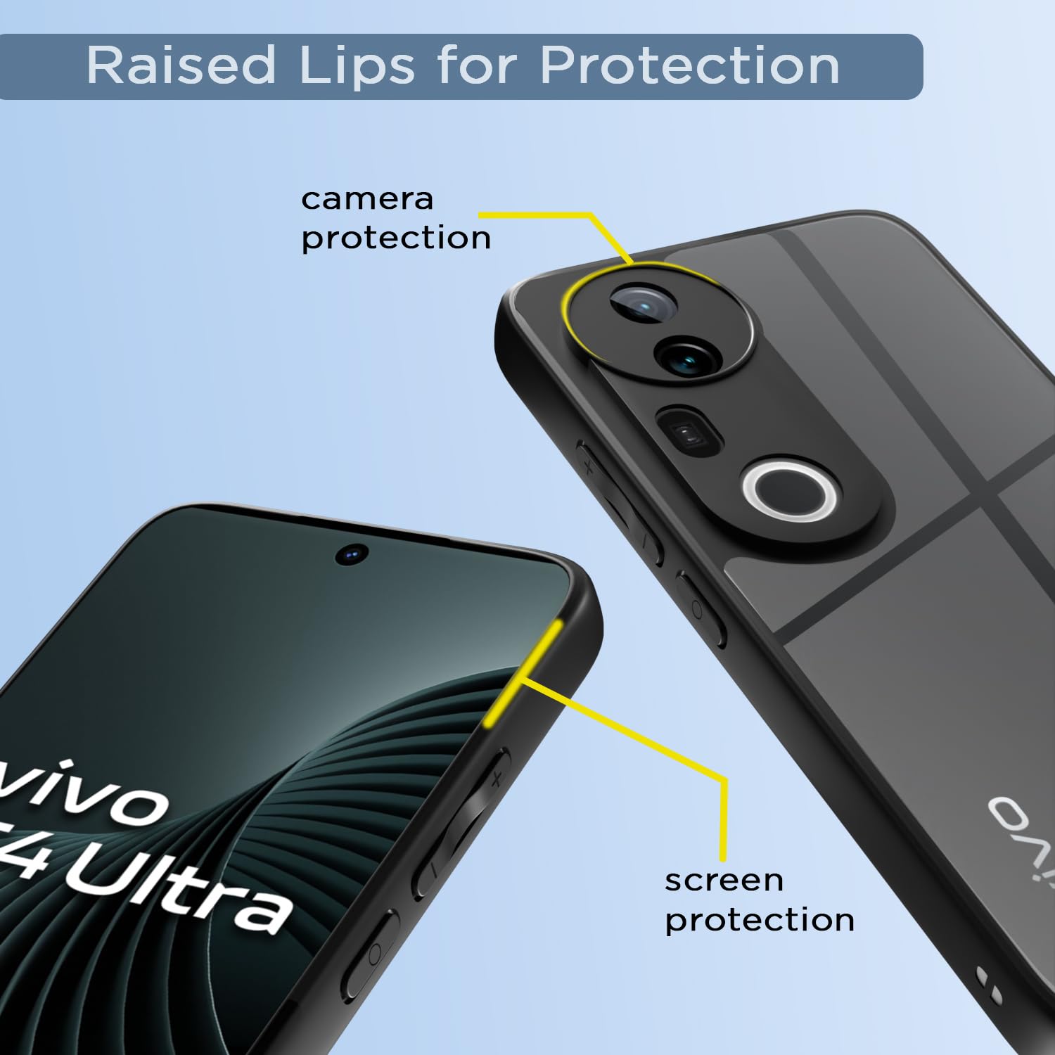Pikkme Vivo T4 Ultra 5G Eagle 2 Shockproof Sleek Hybrid Armor Back Cover (Black)