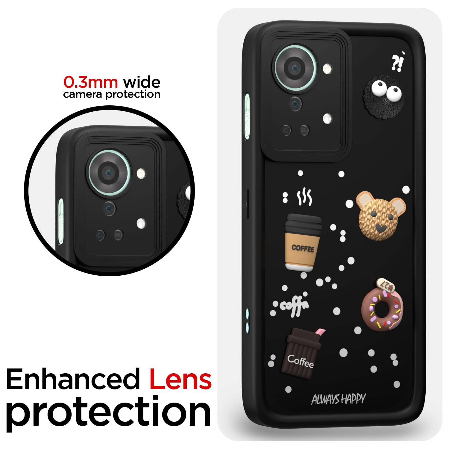 OnePlus Nord 2T 5G/3D Silicone back cover in black by Pikkme – photo 5