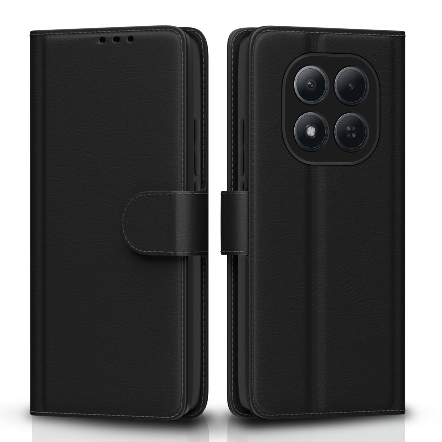 Pikkme black Wallet mobile flip cover for Redmi Note 15 Pro 5G