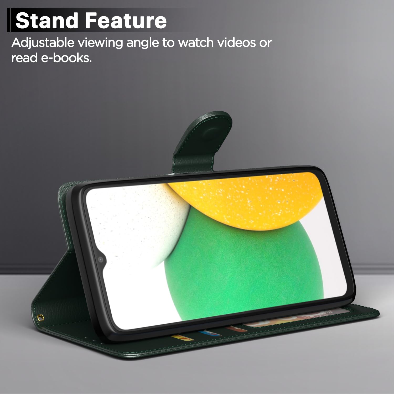 Samsung A03 Core mobile flip cover in green by Pikkme – photo 3