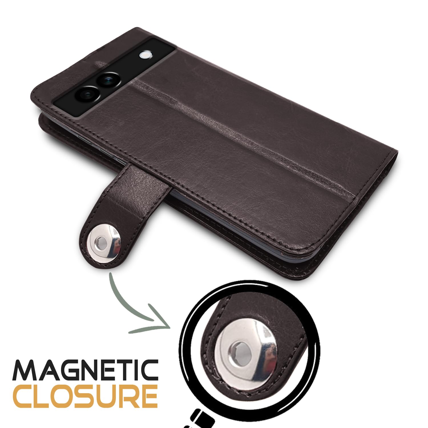 Pikkme coffee Button flip cover for Google Pixel 7A – photo 4