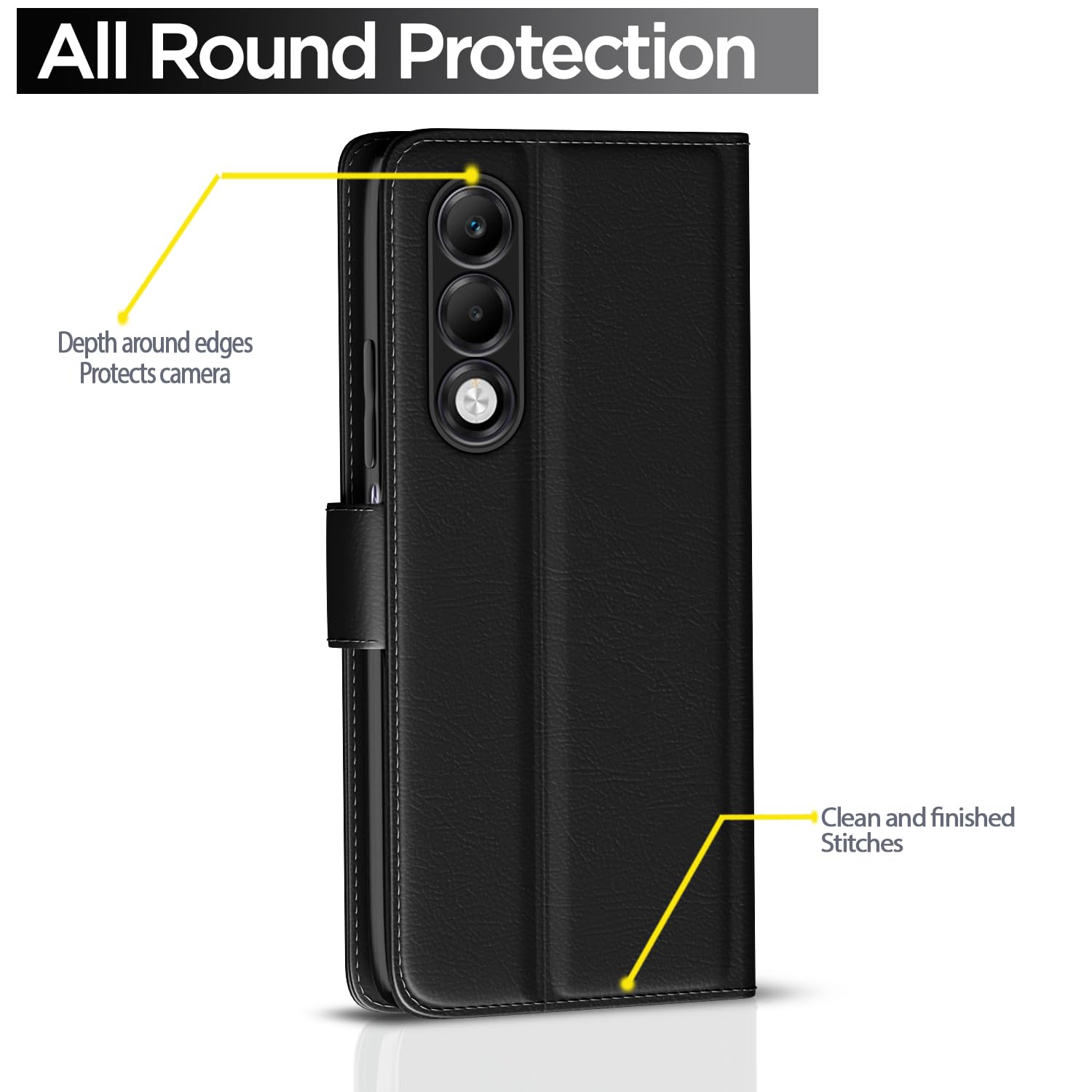 Black Wallet flip case for Oppo K13x 5G – Pikkme – photo 4