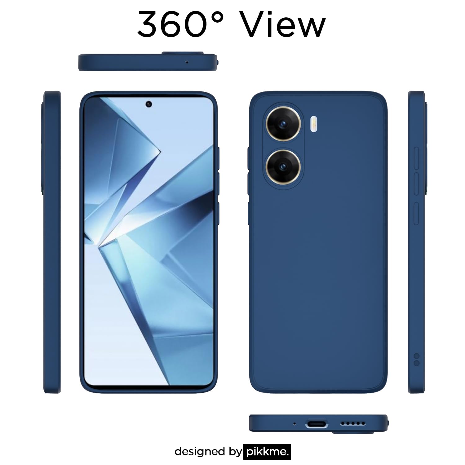Pikkme Vivo V29e 5G  Soft Matte Silicone Shockproof Case (Blue)