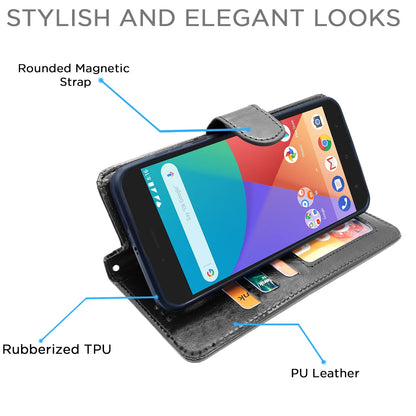 Pikkme Mi A1 Vintage Flip Cover (Black)