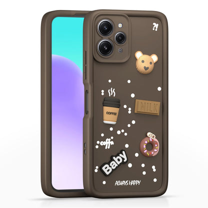 Redmi 12 4G Silicone phone cover in brown by Pikkme