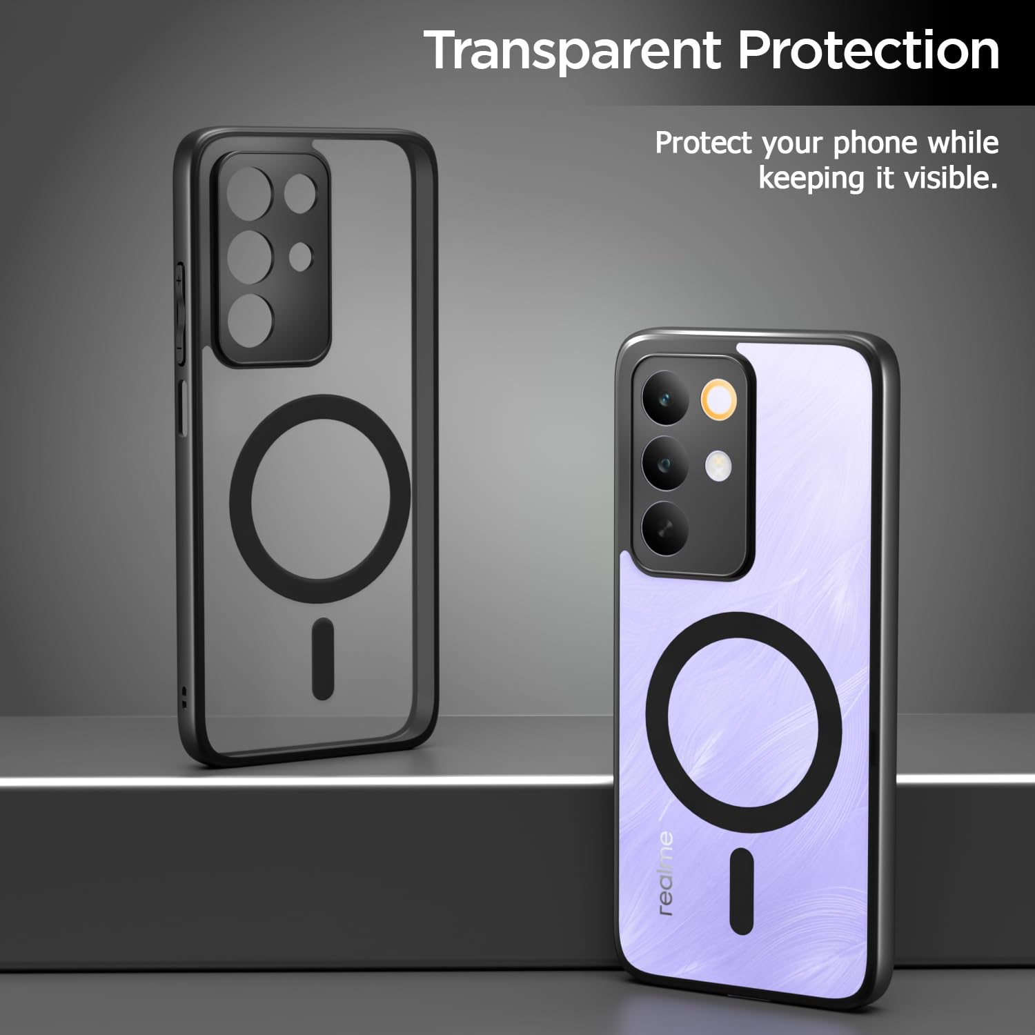 Pikkme Realme Narzo 90X/C85/15X 5G black mag-safe mobile cover – photo 3