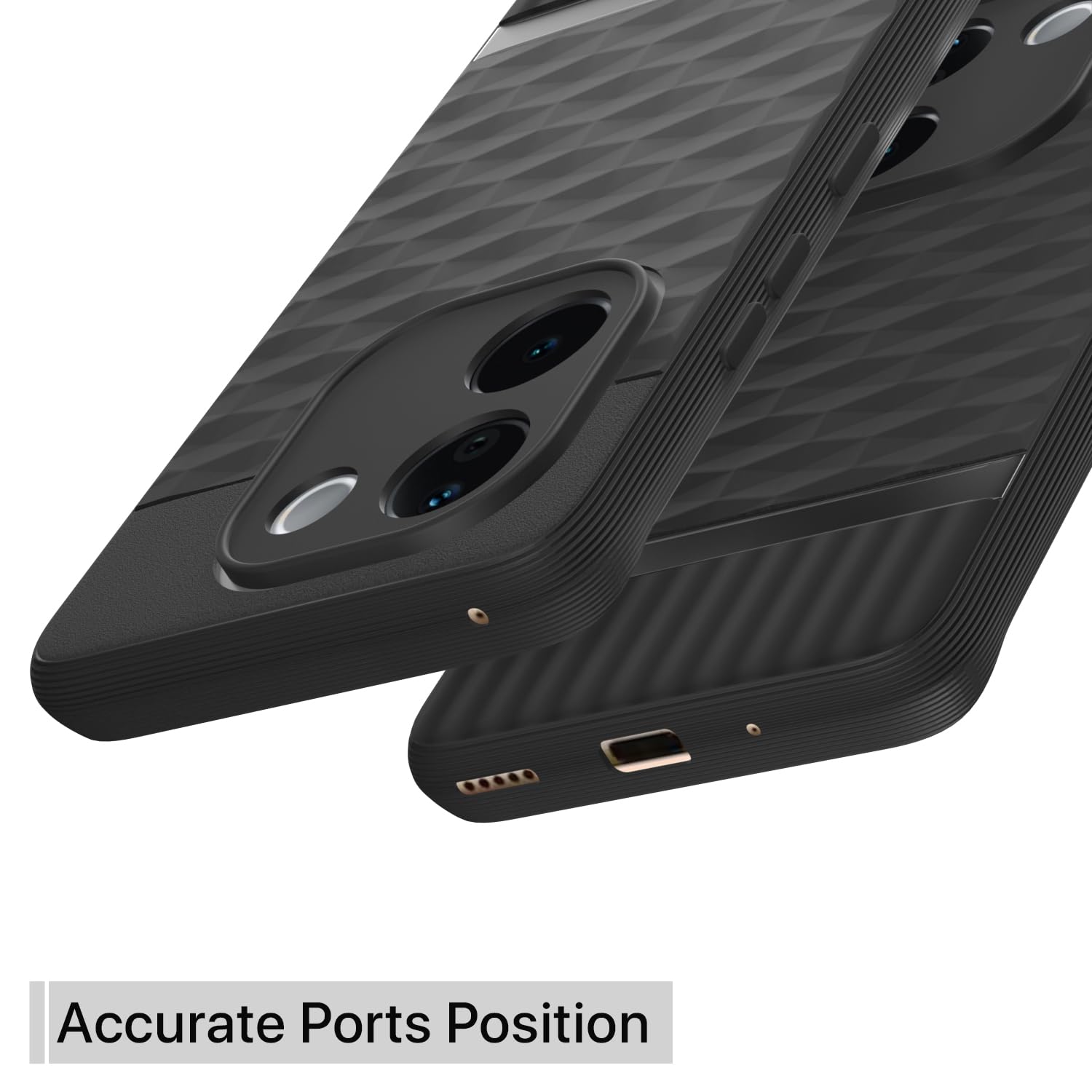 Pikkme Vivo T3 Pro 5G / iQOO Z9s Pro 5G Gencase Back Cover (Black)