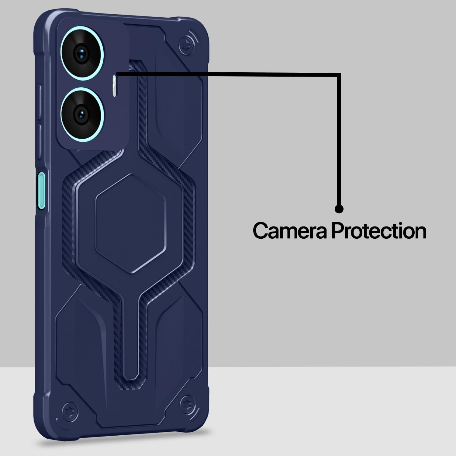 Realme C55/Narzo N55 Hybrid mobile back cover in blue by Pikkme – photo 3
