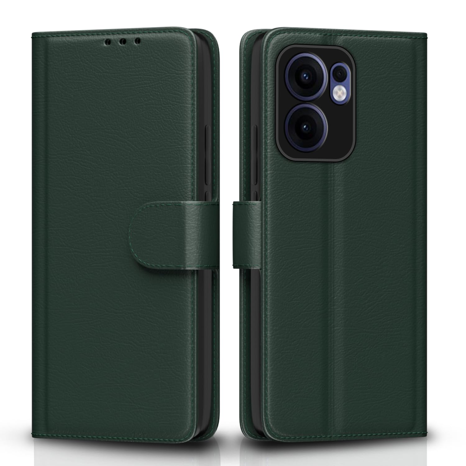 Oppo Reno 13F 5G Wallet wallet flip cover in green by Pikkme