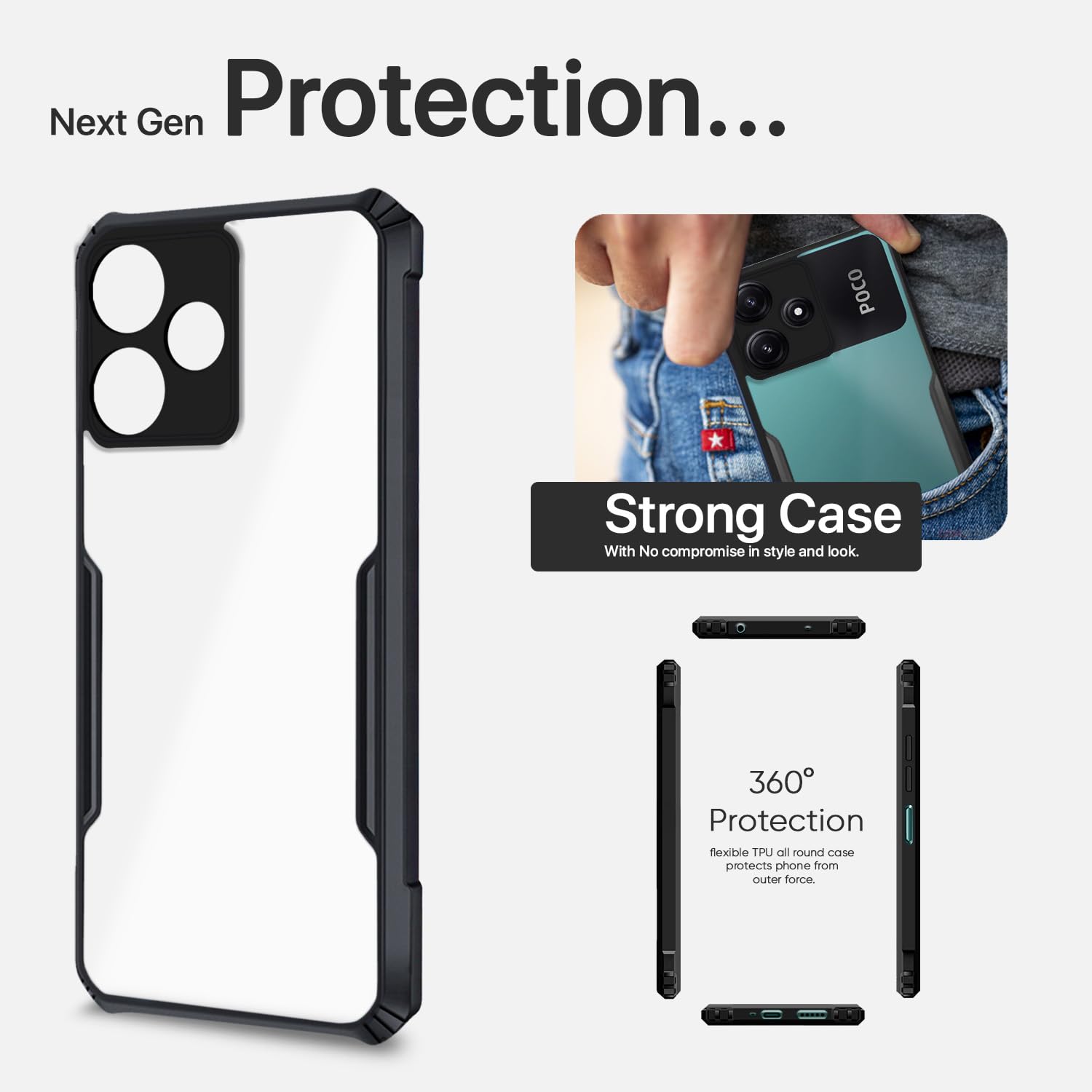 Poco M6 Pro 5G phone cover in black by Pikkme – photo 6
