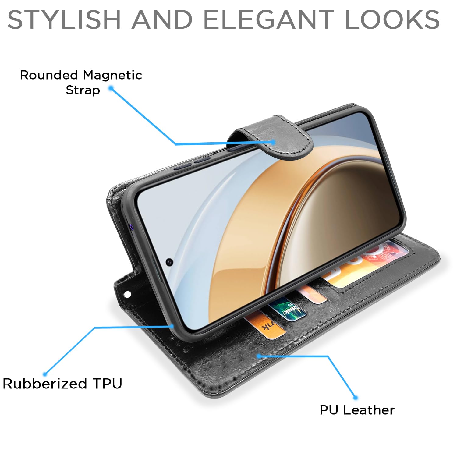 Pikkme Vivo Y300 5G Wallet black mobile flip cover – photo 5