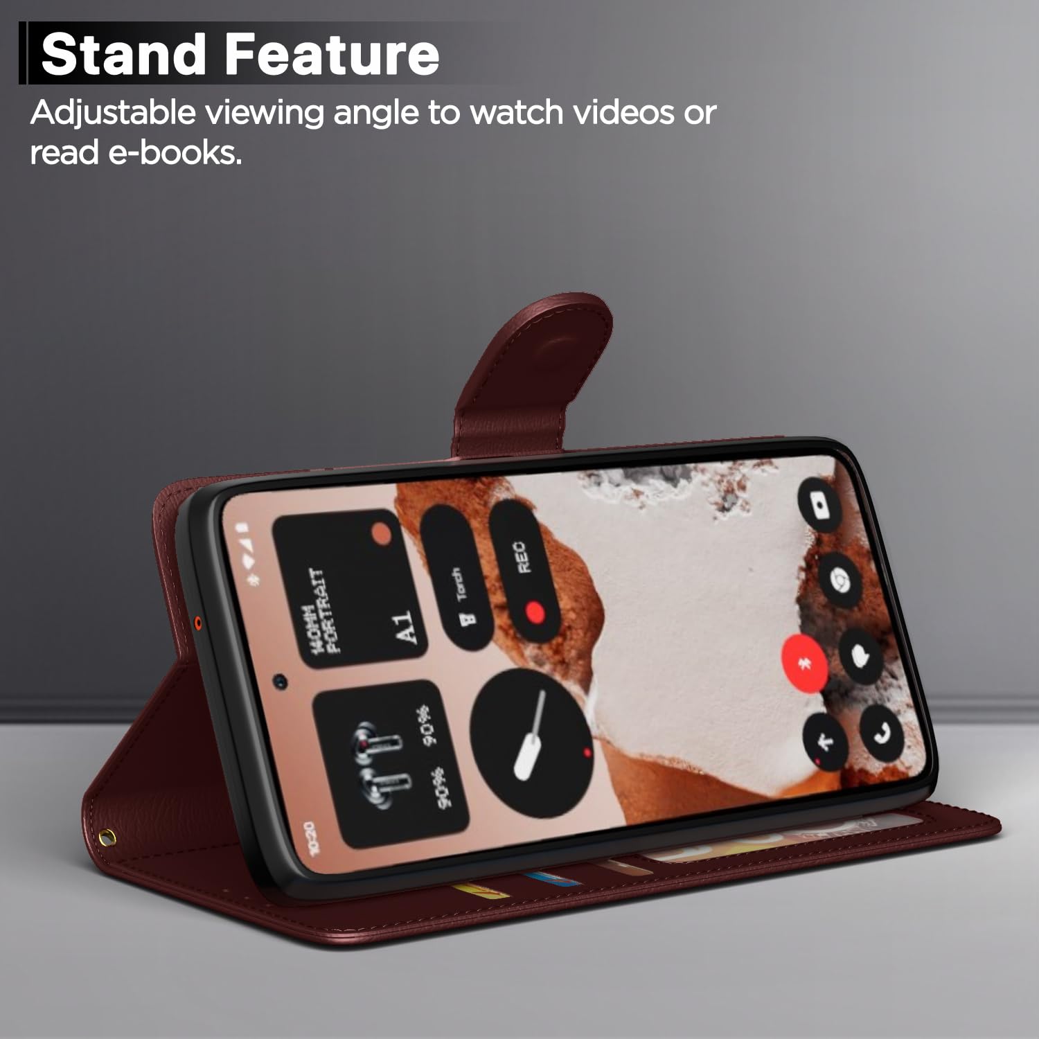 Pikkme CMF by Nothing Phone 2 Pro 5G Vintage Flip cover (Brown)