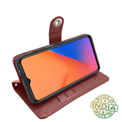 Button brown flip case for Vivo T1/Y75/iQOO Z6 5G – Pikkme – photo 5