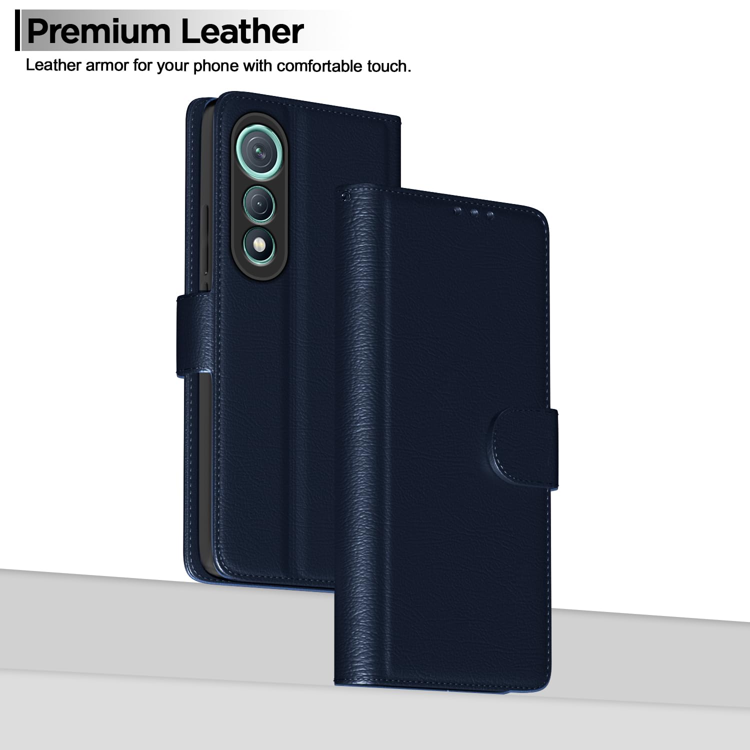 Pikkme Tecno Pova Curve 5G Premium Leather Finish Vintage Flip Cover (Blue)