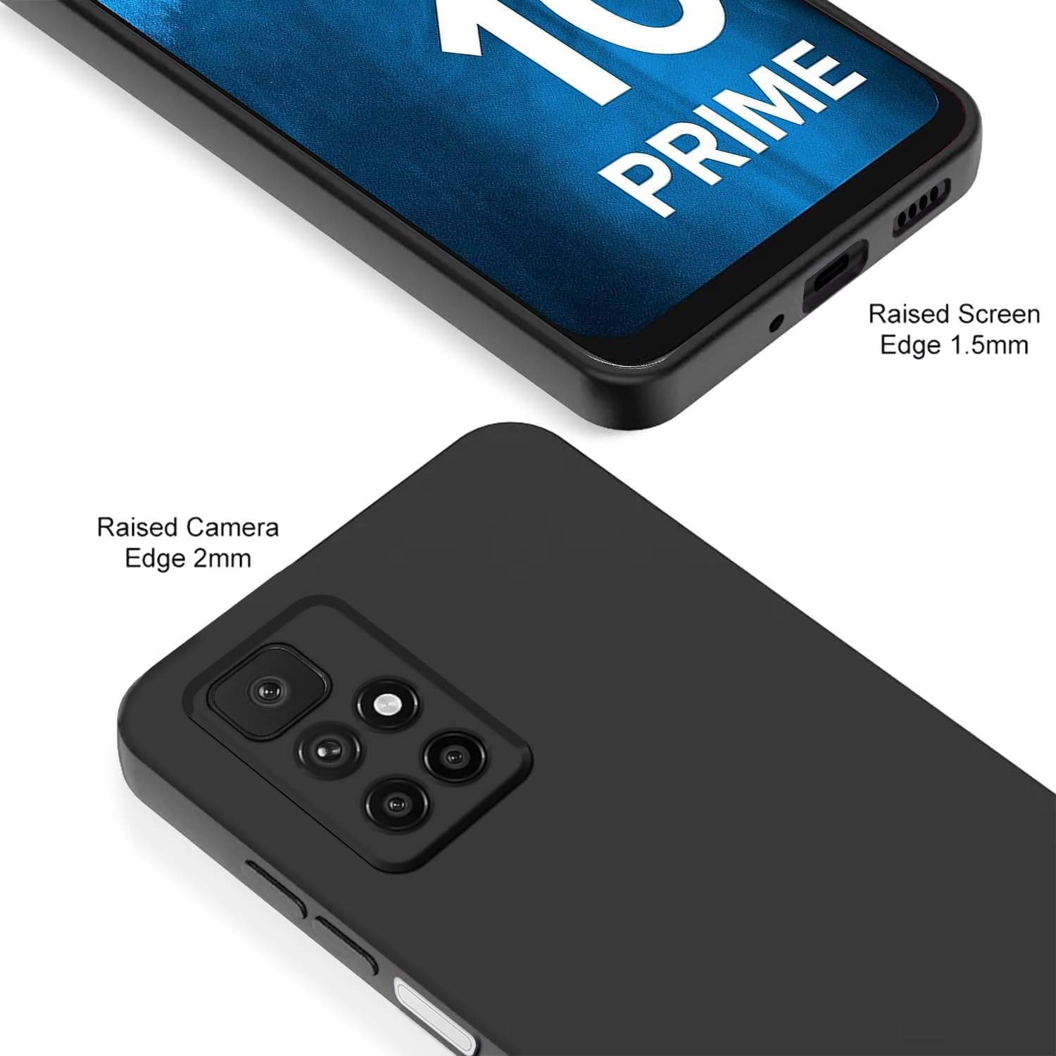 Redmi 10 Prime Liquid Silicone phone cover in black by Pikkme – photo 2