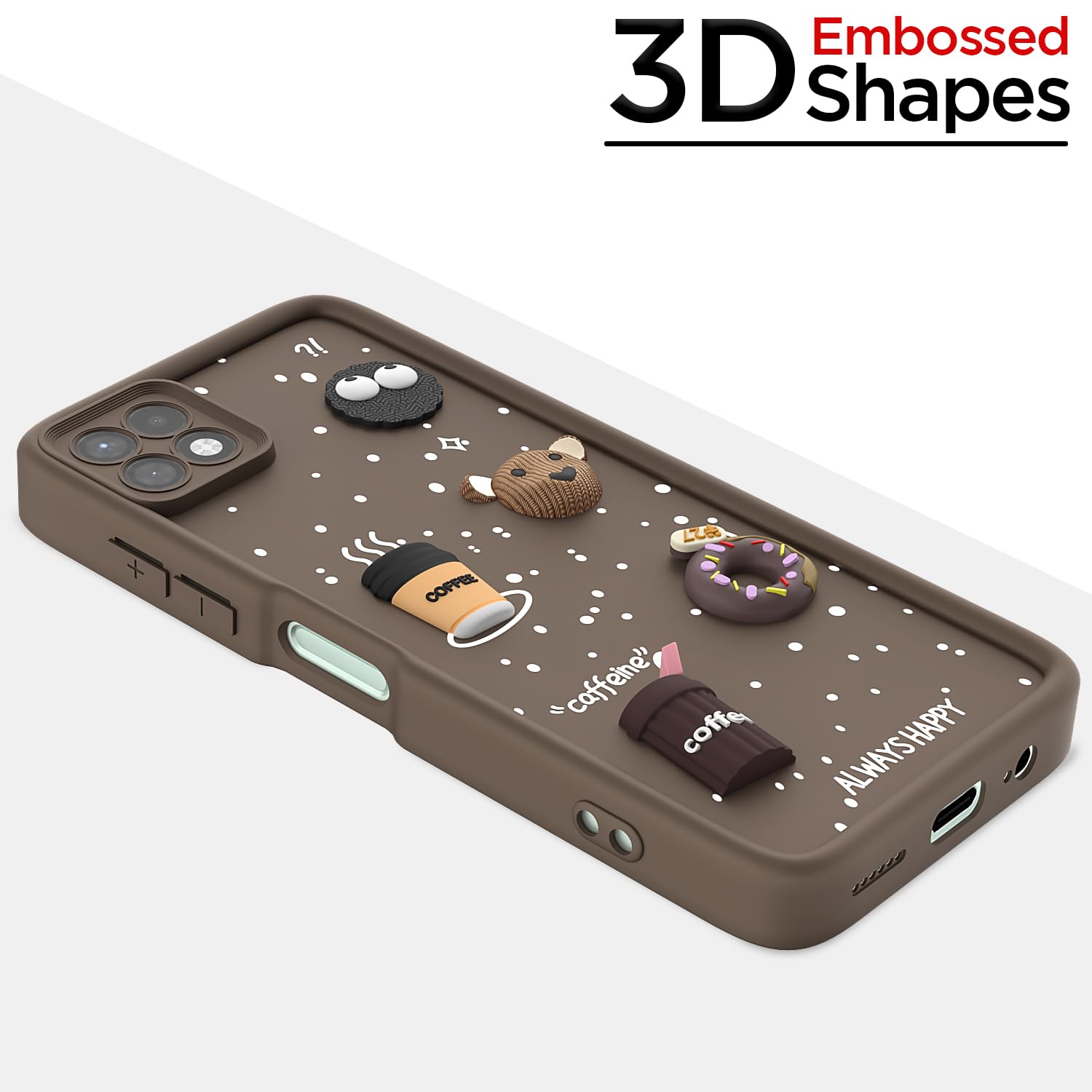 Samsung A22 5G/3D Silicone phone cover in brown by Pikkme – photo 3