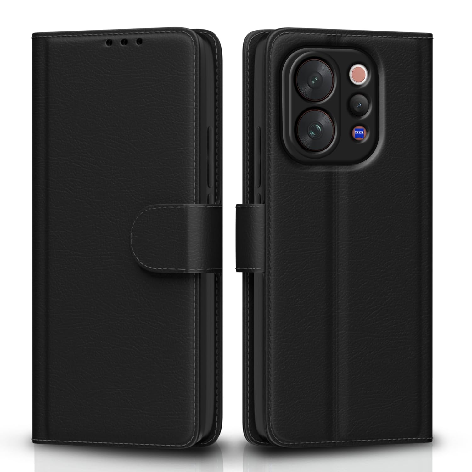 Vivo V70/V70 Wallet flip case in black by Pikkme