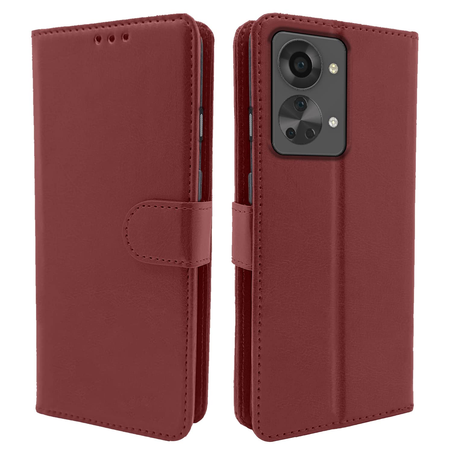 Pikkme OnePlus Nord 2T Vintage Flip Cover (Brown)
