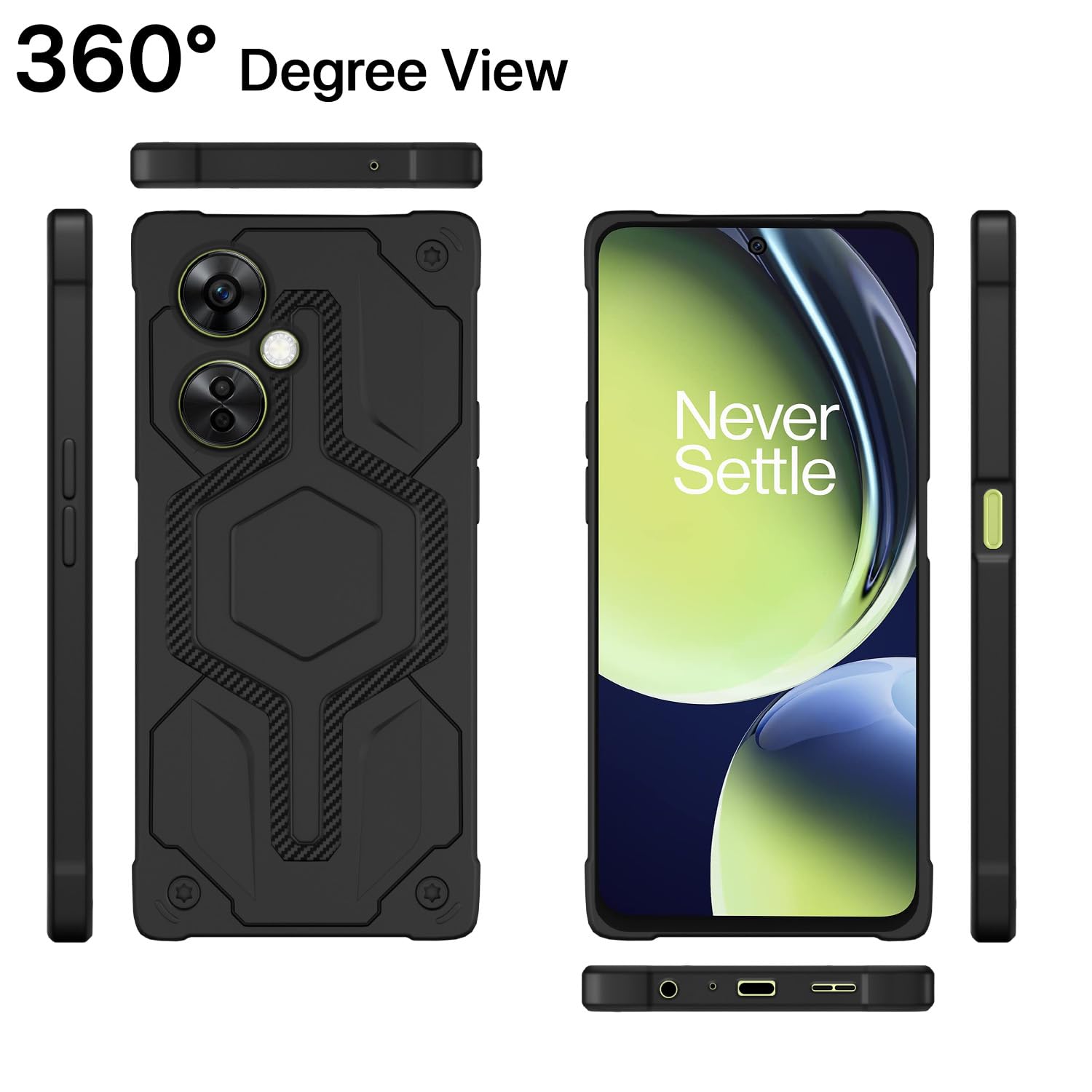 Black Hybrid mobile back cover for OnePlus Nord CE 3 Lite 5G – Pikkme – photo 2
