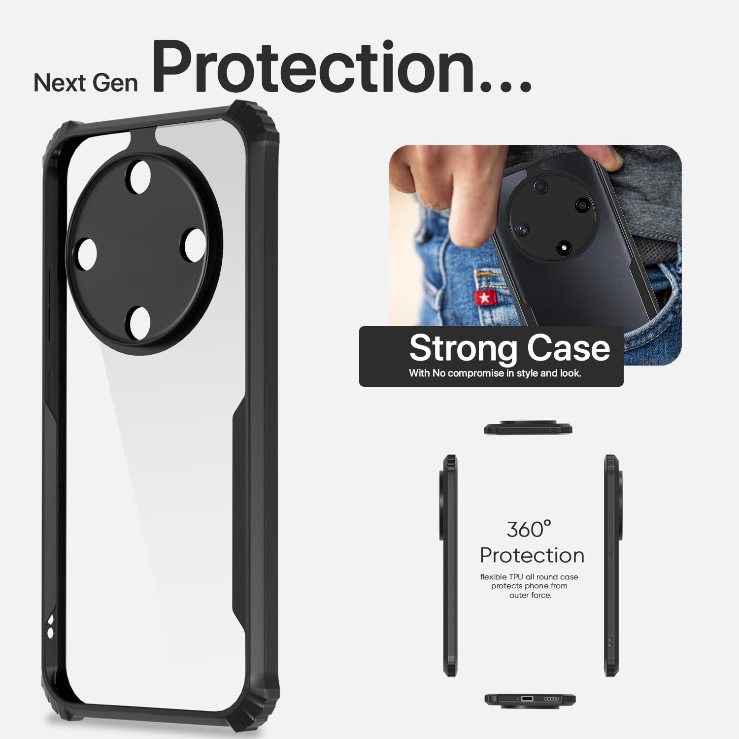Black Clear mobile back cover for Honor X9b 5G Ultra – Pikkme – photo 7