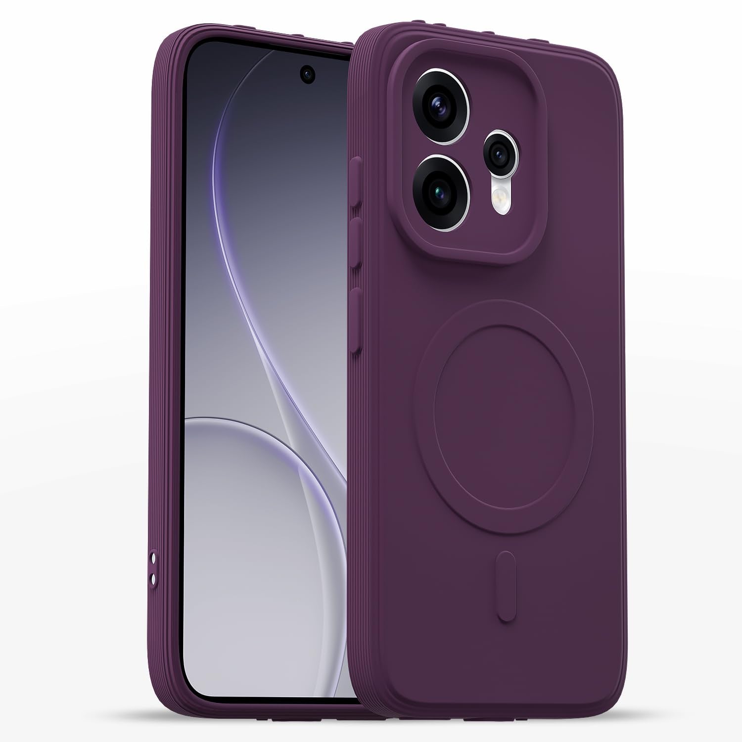 Oppo Reno 15 5G MagSafe mobile cover in purple by Pikkme