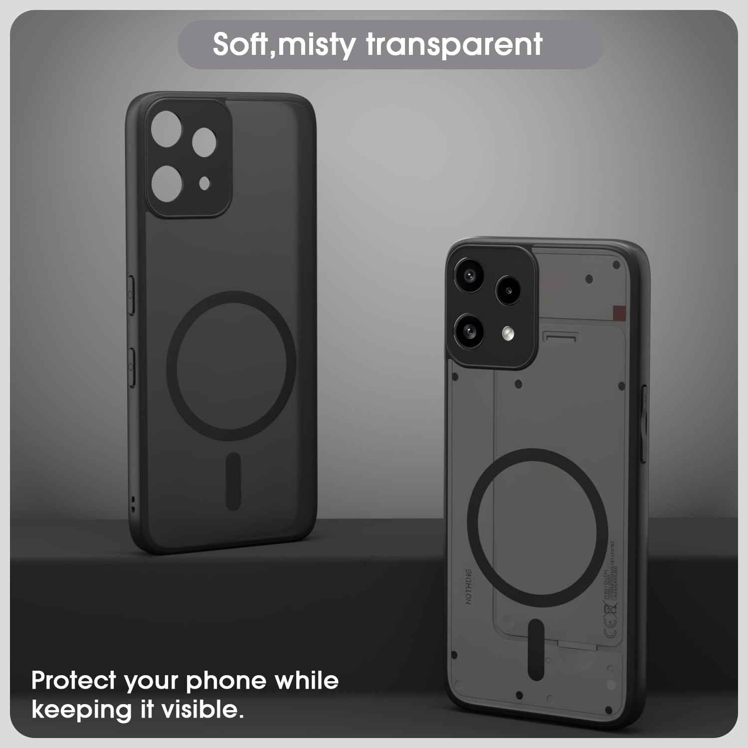 Pikkme Nothing Phone 3a Lite 5G MagSafe black smoke mag-safe mobile back cover – photo 3