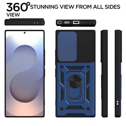 Pikkme Samsung Galaxy S25 Ultra 5G D10 Tough Armor Back Cover (Blue)