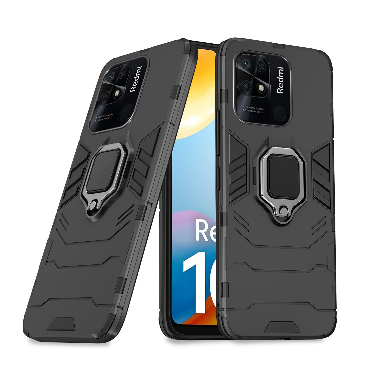  Redmi 10 / Redmi 10 Power D5 Tough Armor Back Cover - Black