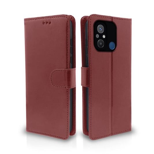 Pikkme Redmi 12C Vintage Flip Cover | Brown