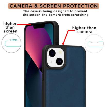 iPhone 13 Leather phone cover in blue by Pikkme – photo 4