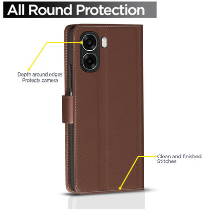 Oppo A6X 5G Wallet flip case in tan by Pikkme – photo 4