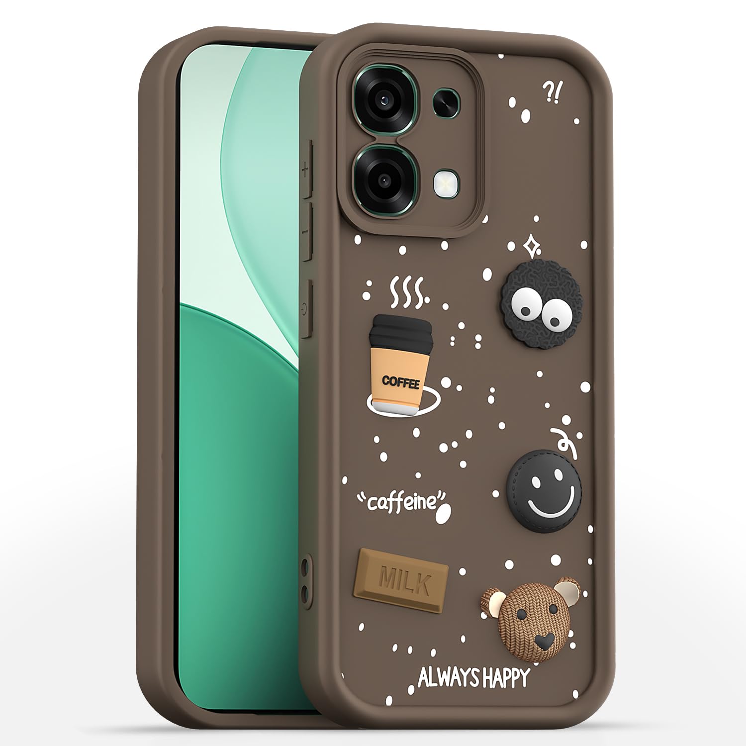 Pikkme brown Silicone mobile cover for Oppo F31 5G/F33 5G/3D