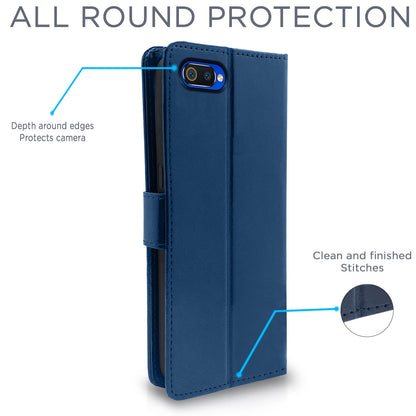 Pikkme Realme C2 Vintage Flip Cover | Blue