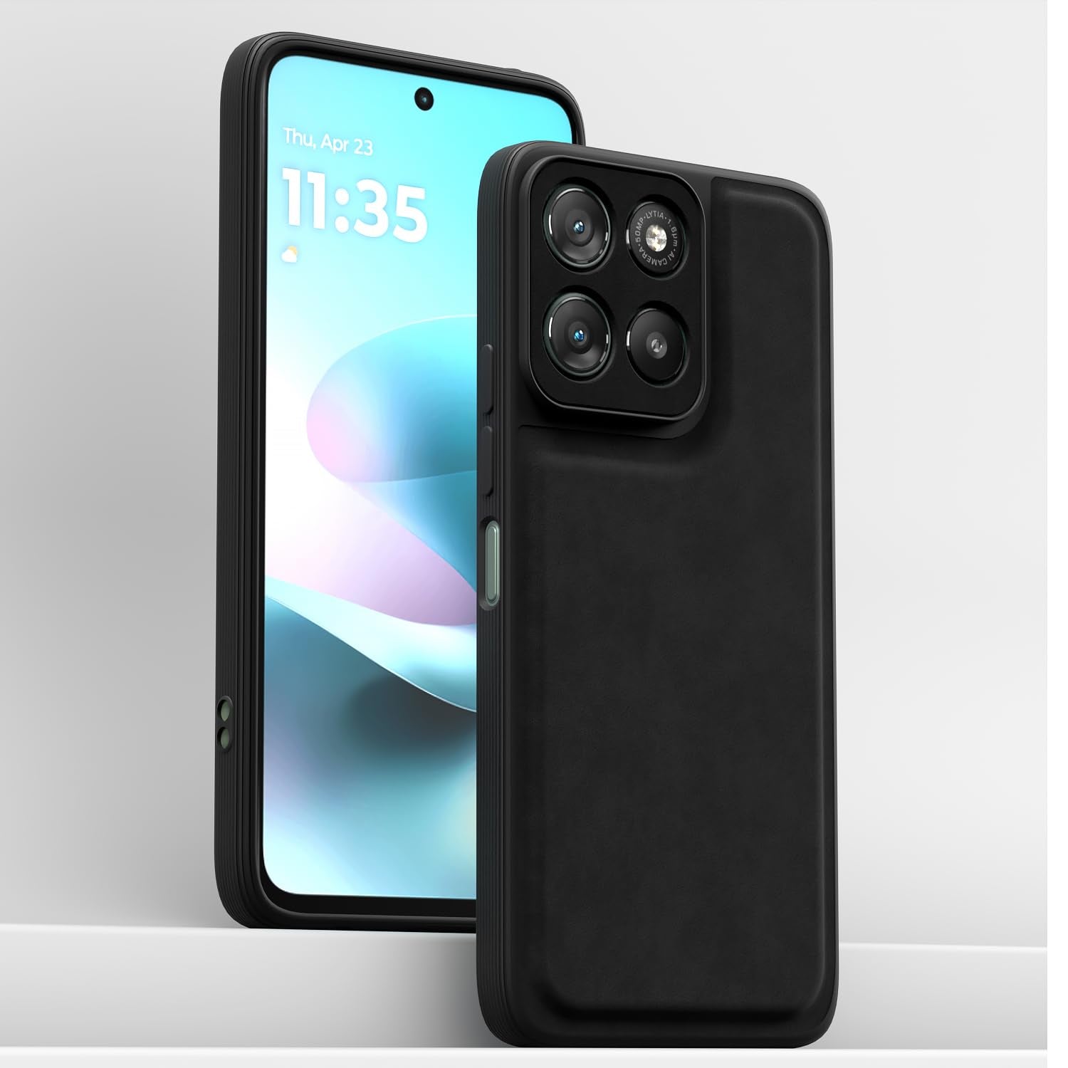 Pikkme black Leather mobile cover for Moto G67 Power/G57 Power 5G – photo 2