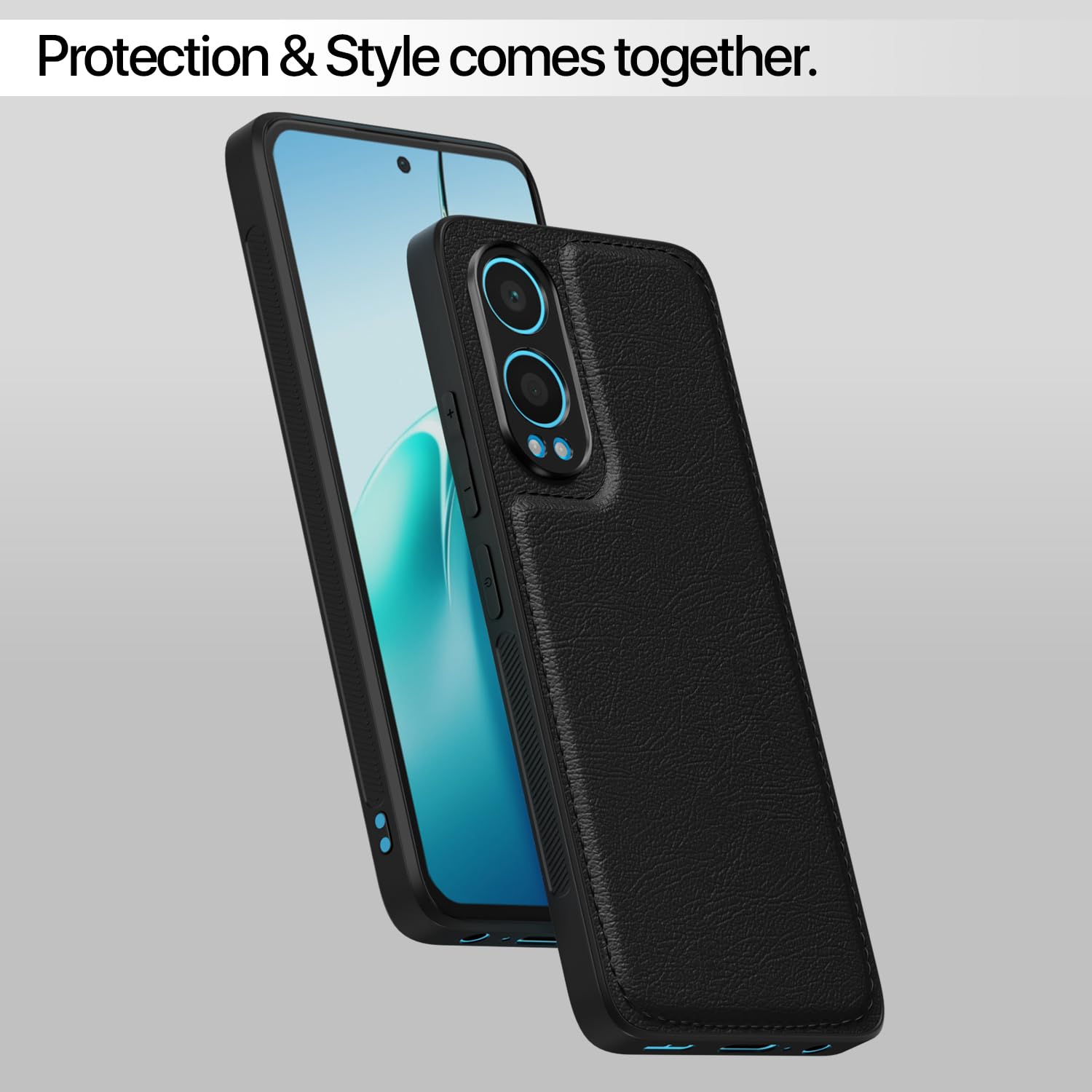 Black Leather mobile back cover for OnePlus Nord CE 4 Lite 5G – Pikkme – photo 6