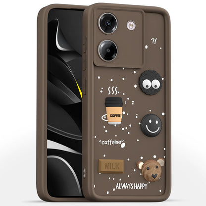 Pikkme brown Silicone mobile cover for Poco M7 Pro 5G/3D