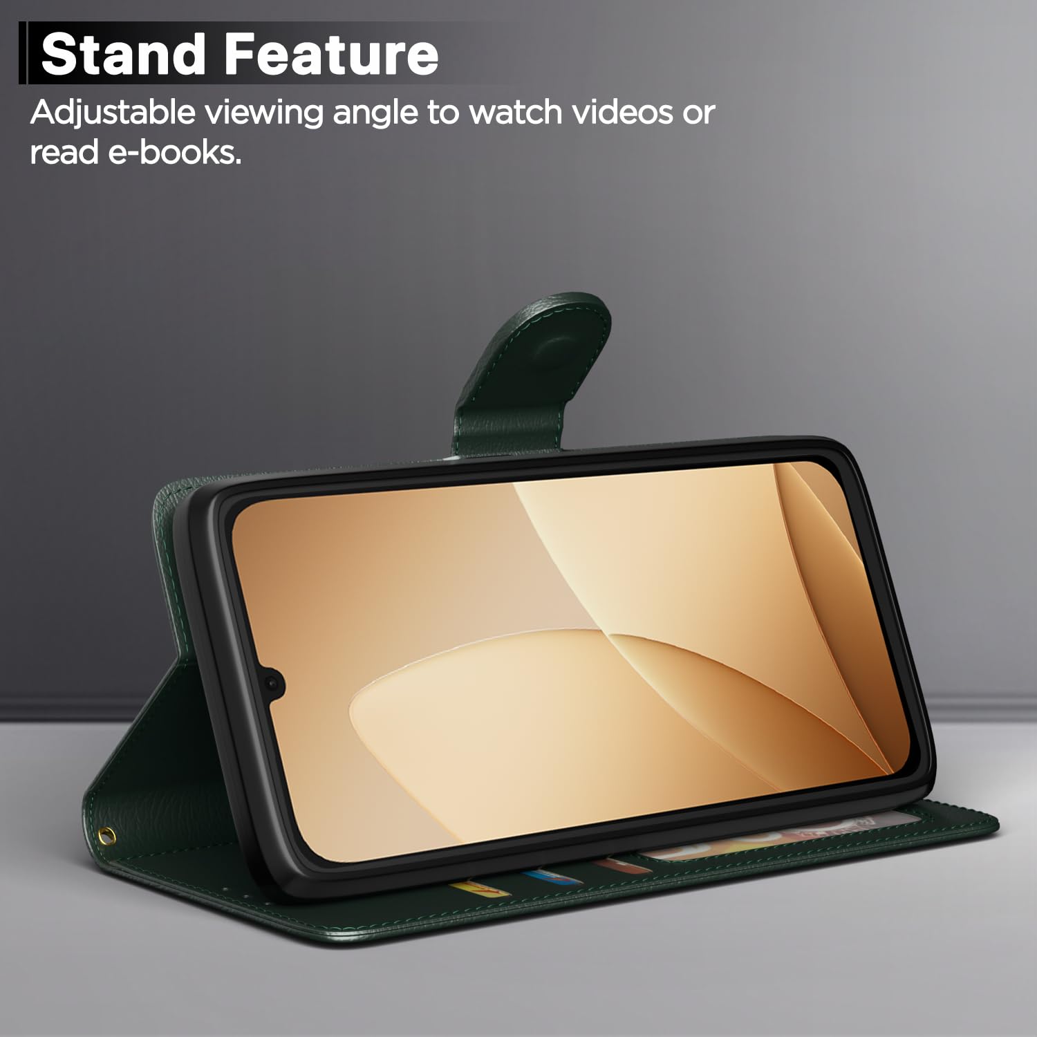 Green mobile flip cover for Oppo A6c – Pikkme – photo 3