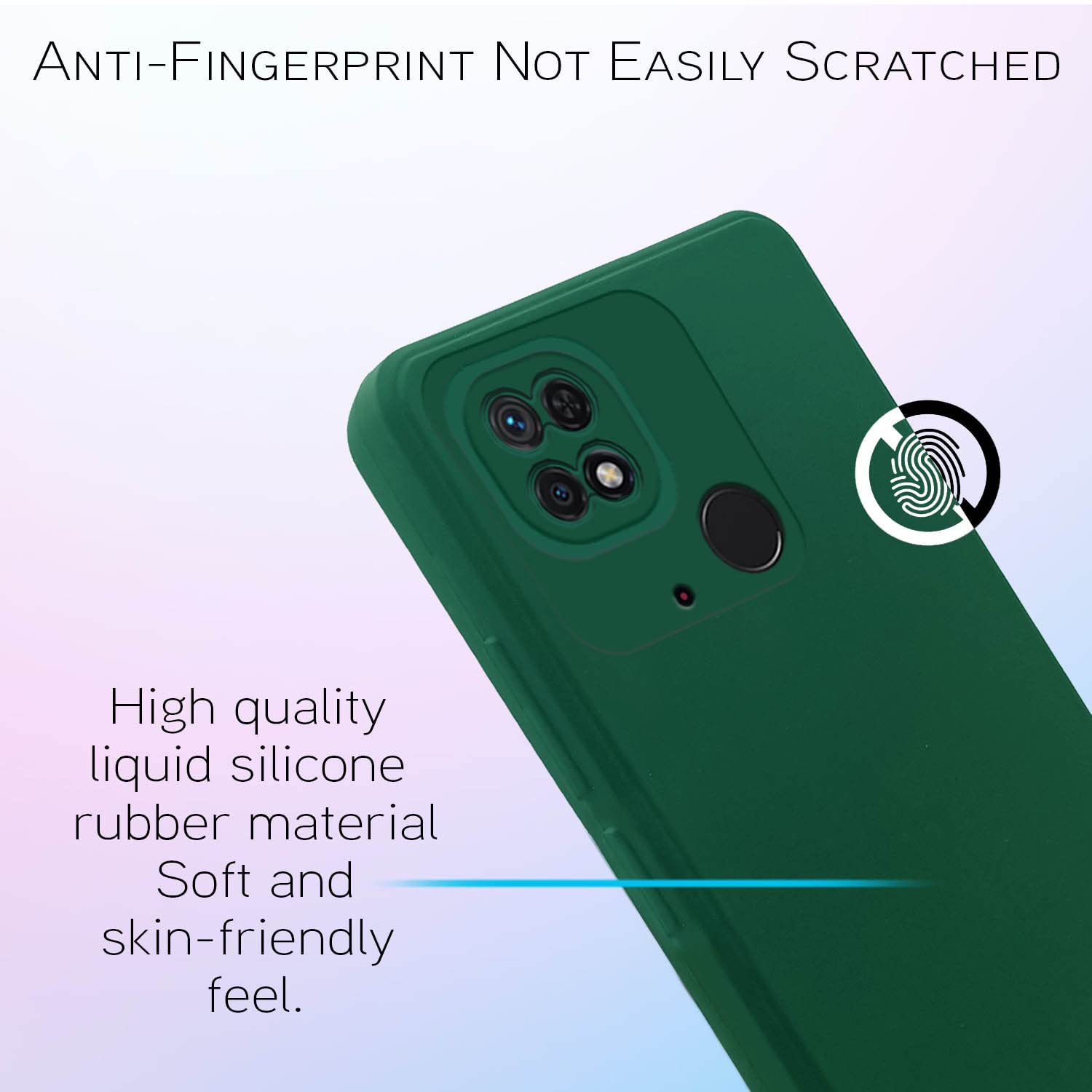 Pikkme green Liquid Silicone mobile back cover for Redmi 10/10 Power – photo 5