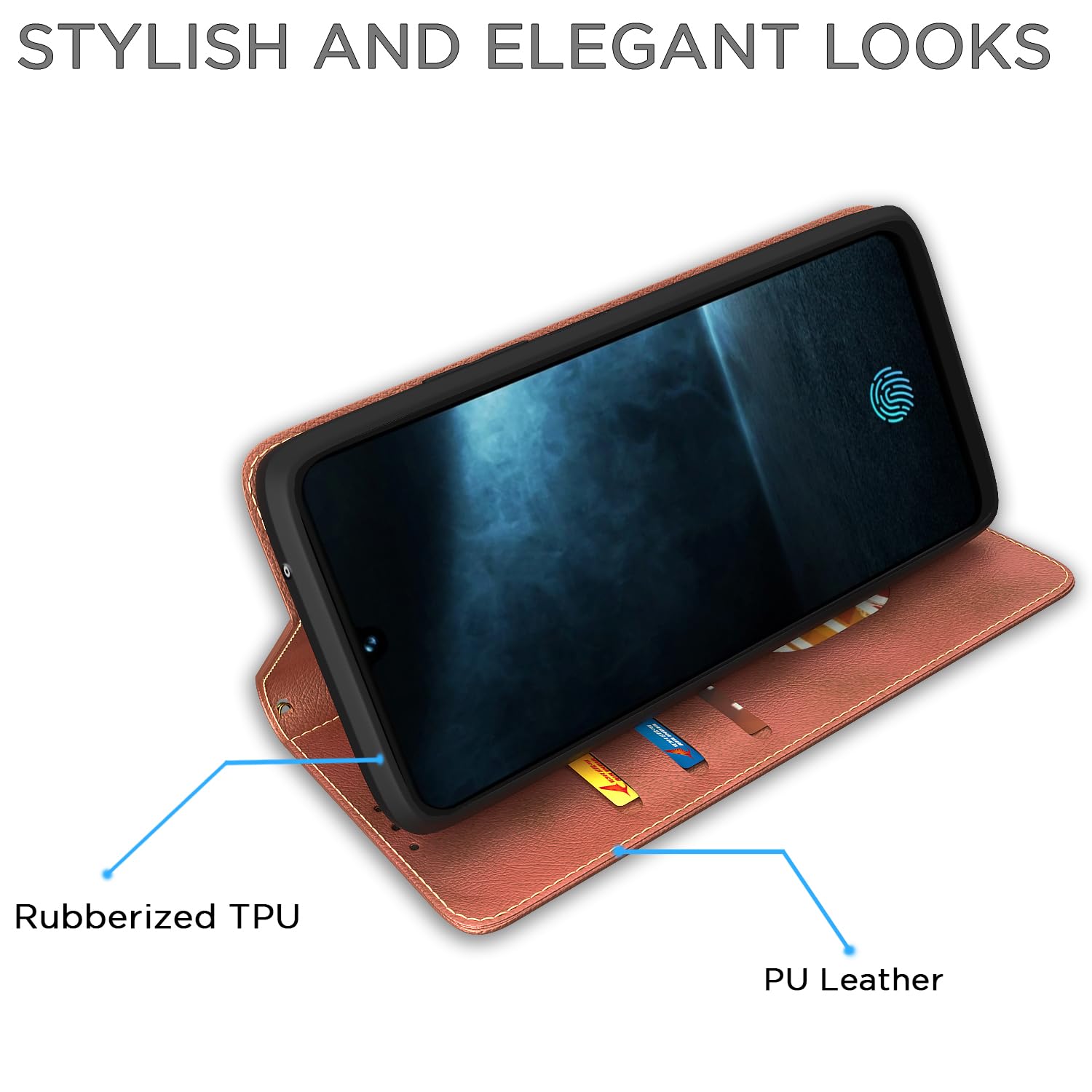 Pikkme brown Magnetic wallet flip cover for iQOO Z7/Z7s 5G – photo 5